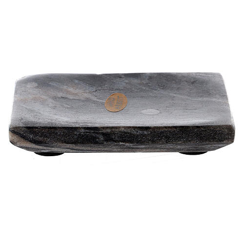 Piatto portacandela rettangolo pietra naturale 10x8 cm 1
