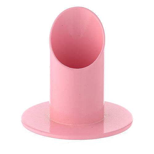 Świecznik w delikatnym różowym kolorze, żelazo, 4 cm 1