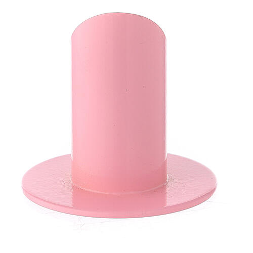 Świecznik w delikatnym różowym kolorze, żelazo, 4 cm 3