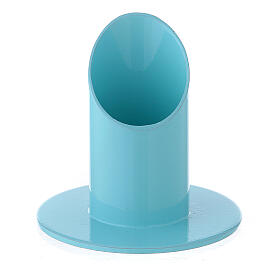 Portacandela azzurro pastello 4 cm ferro