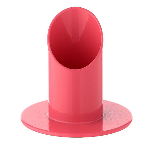 Raspberry pink iron candle holder, 3 cm 1