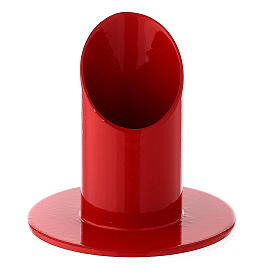 Base portacandela rossa ferro 3 cm