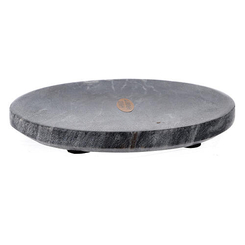 Oval stone candle holder plate 5x4 in 3