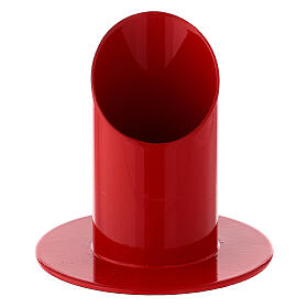 Roter Kerzenhalter aus Eisen, 4 cm