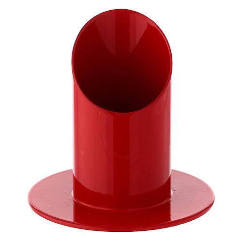 Red iron candle holder 4 cm 1