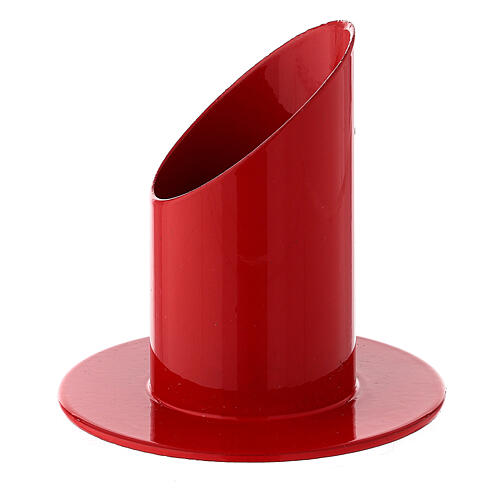 Red iron candle holder 4 cm 2