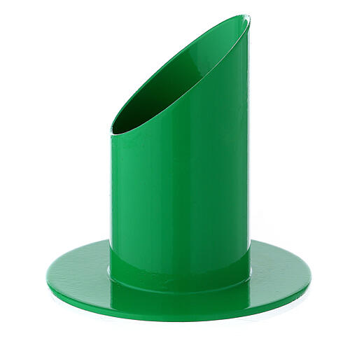 Porta-vela 4 cm ferro verde brilhante 2