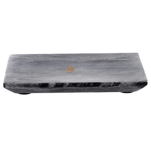 Plato portacirio rectangular piedra natural 17x12 1