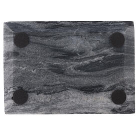 Assiette porte-bougie rectangulaire pierre naturelle 17x12 cm s3