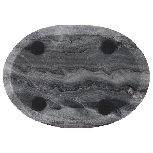 Plato ovalado portavela 20x14 cm piedra natural 3