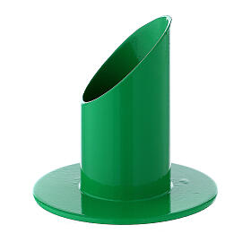 Green iron candle holder, diameter 3 cm