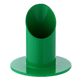 Porta-vela verde diâmetro 3 cm ferro