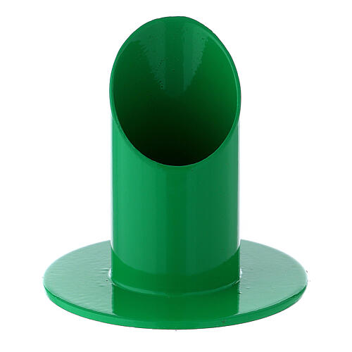 Porta-vela verde diâmetro 3 cm ferro 1
