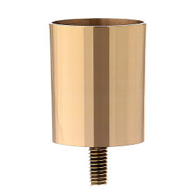 Socket for candle holder of gold plated brass 1 1/2 in