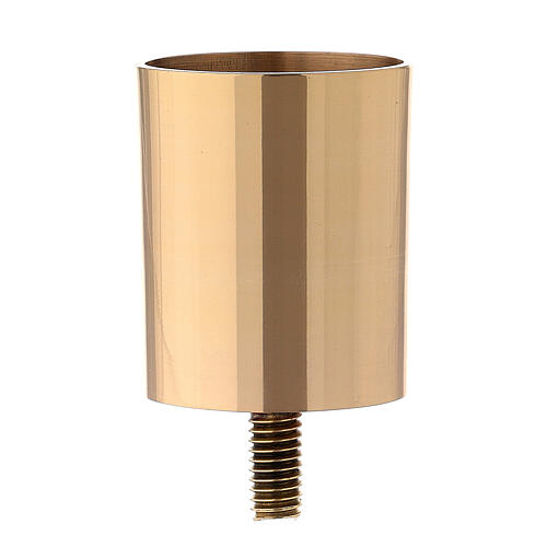 Socket for candle holder of gold plated brass 1 1/2 in 1