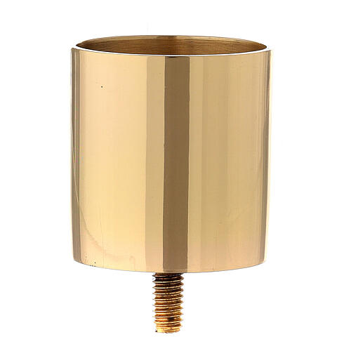 Screw socket for candlestick in gold plated brass 2 in 1