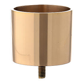 Screw-on golden brass candle case, 6 cm
