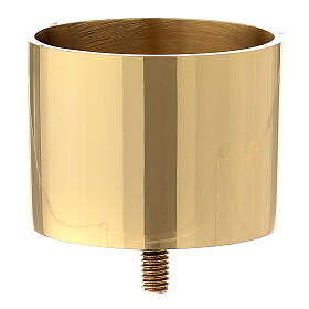Screw-on candle casing in golden brass, 7 cm