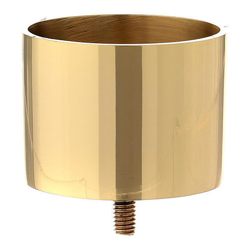Screw-on candle casing in golden brass, 7 cm 1