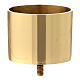 Screw-on candle casing in golden brass, 7 cm s1
