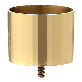 Gold plated brass screw socket for candlestick 2 3/4 in