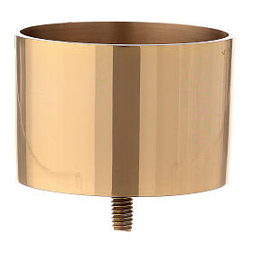 Golden brass candle casing, 8 cm