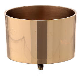 Screw-on socket for golden brass candlestick, 9 cm
