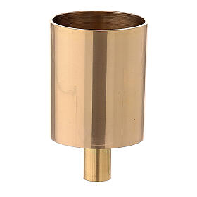 Altar candlestick in gold plated brass spike and socket 12 in