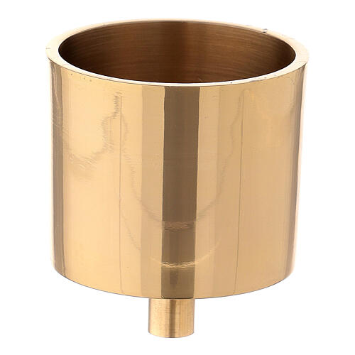 Golden brass candle casing with screw, 6 cm 1