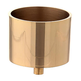 Candlestick case in golden brass, 7 cm