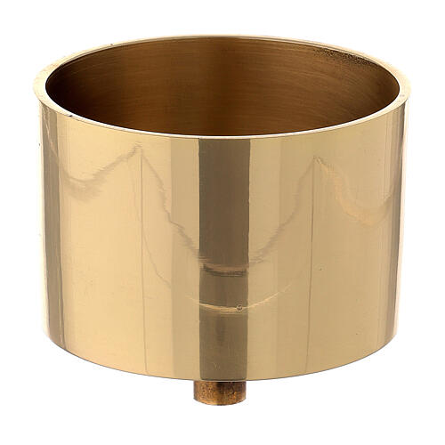 Golden brass candle casing, 8 cm 1