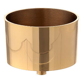 Golden brass candle holder, 9 cm