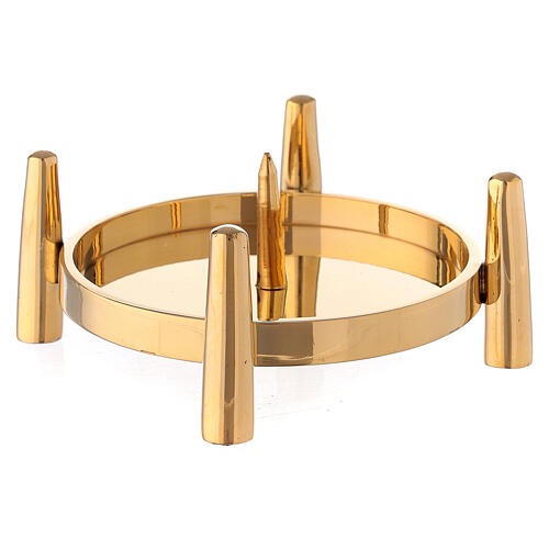 Polished golden brass base with 10 cm punch 2