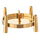 Candlestick with spike polished gold plated brass 4 in s1
