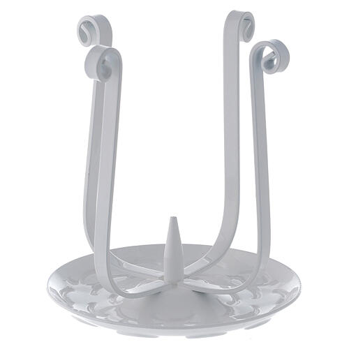 Candle holder, white metal, curved arms, 3-5 cm candle 1