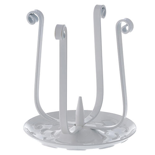 Candle holder, white metal, curved arms, 3-5 cm candle 2