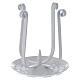 Candle holder, white metal, curved arms, 3-5 cm candle s1