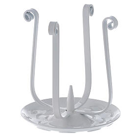 Ornate white iron candle holder for 3-5 cm candles