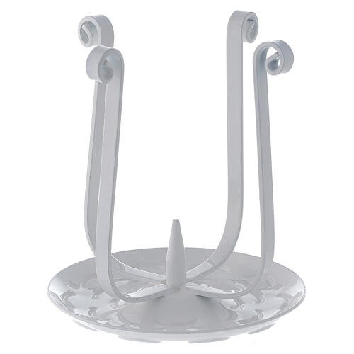 Ornate white iron candle holder for 3-5 cm candles 1