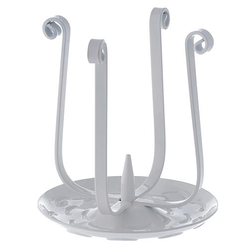 Ornate white iron candle holder for 3-5 cm candles 2