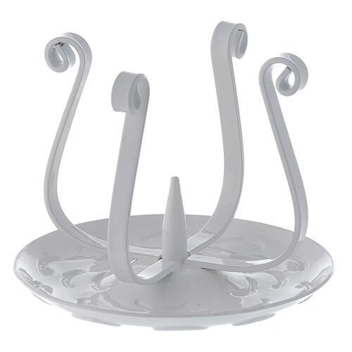 Porta-vela pino metal branco velas 3-5 cm extremidades encaracoladas 2