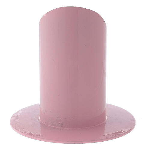 Porta-vela metal cor-de-rosa pastel vela 4 cm 3