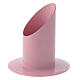 Porta-vela metal cor-de-rosa pastel vela 4 cm s2