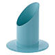Candle holder of pastel light blue metal, 4 cm candle s2