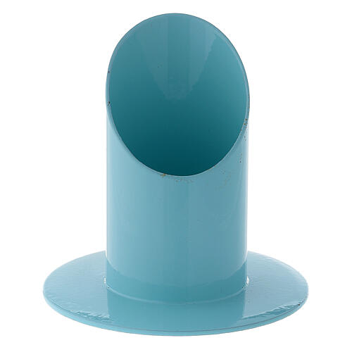 Pastel blue candle holder 4 cm iron  1