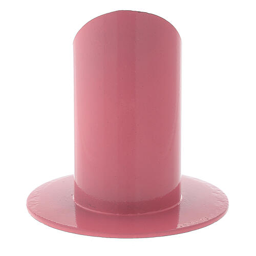 Metal candle holder, raspberry colour, slanted cut, 4 cm 3