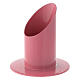 Metal candle holder, raspberry colour, slanted cut, 4 cm s2