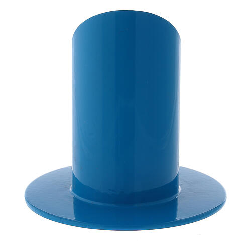 Electric blue candle holder, metal, 4 cm diameter 3