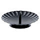 Wavy candle holder, black metal, central spike, 11 cm s1