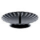 Wavy candle holder, black metal, central spike, 11 cm s2